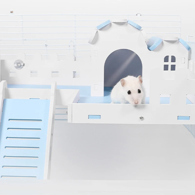 Double Layer Hamster Playing Standing Platform Safety Climbing Ladder Small Animals Cage Toys for Mouse Rat