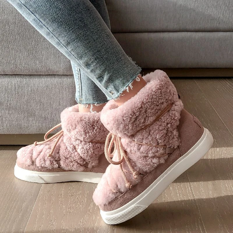Comfortable 2022 Women's Shoes Snow Boots Winter Wool Woman Wool