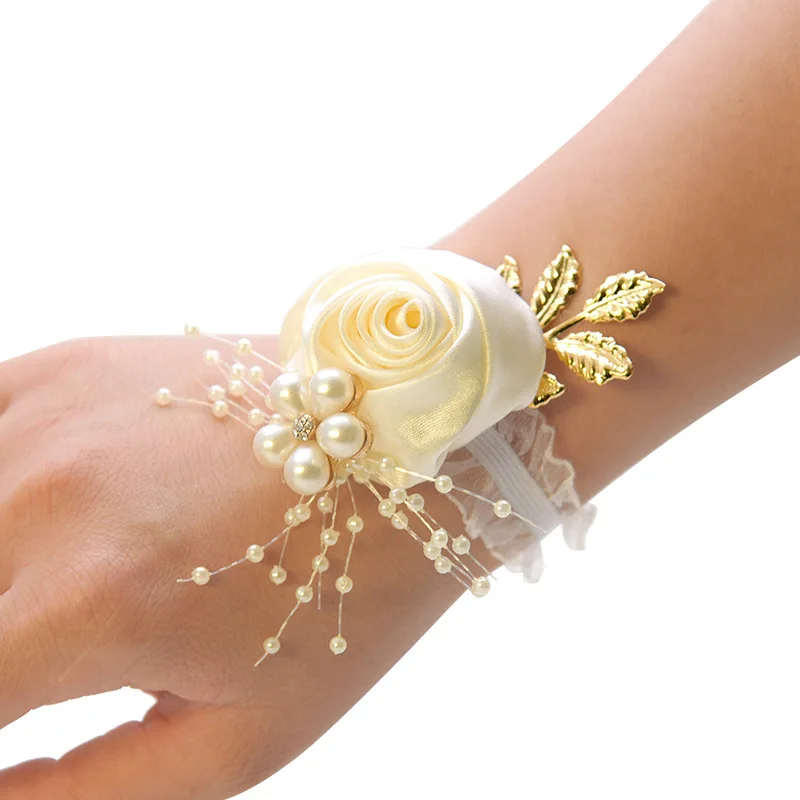 REDAEL Matrimonio Sposo Fiore All'occhiello Corpetto Bracciale Damigelle D'onore Rose Rosse Fiore Artificiale Fiore All'occhiello Fiori Di Seta Spilla Spille Da Matrimonio-Polso-M