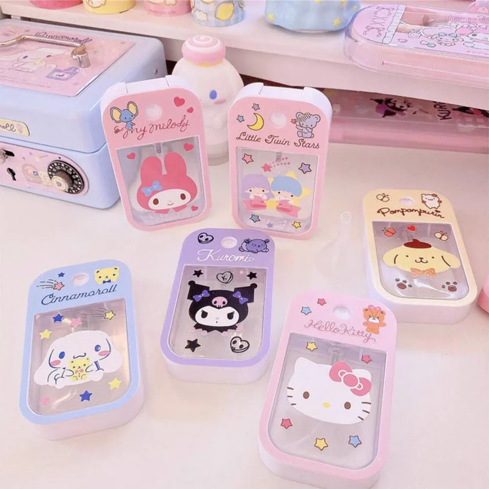 

Фотобутылка с распылителем Kawaii My Melody Kuromi, Мультяшные игрушки, парфюмерная бутылка с прессом, портативная бутылка для путешествий, подарки для девушек