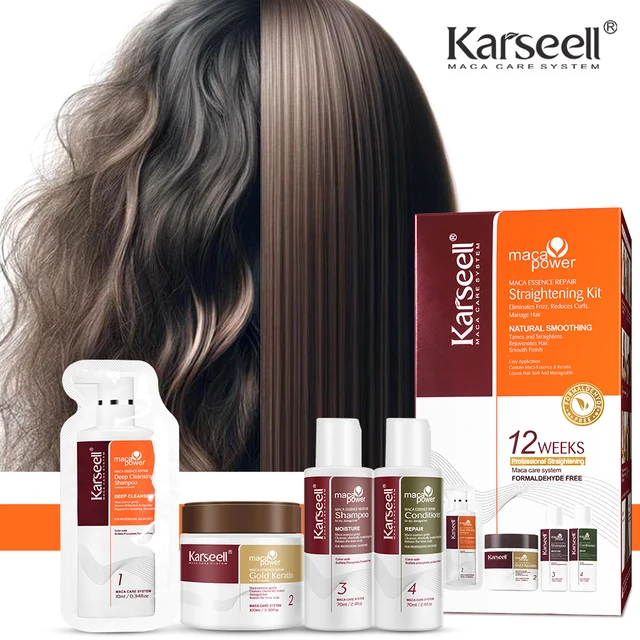Karseell – masque capillaire à la kératine dorée, réparation rapide, Kit de lissage des cheveux endommagés, doux, lisse et brillant, protection de soins capillaires 1