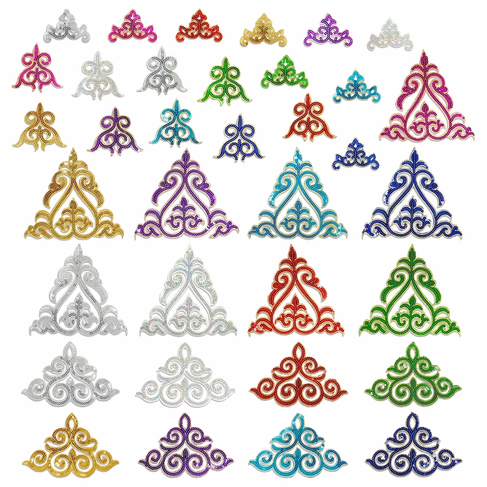 Hot melt adhesive ironing Hollowing out Sequin pattern embroidery DIY Sewable repair decorate collocation patches for clothing