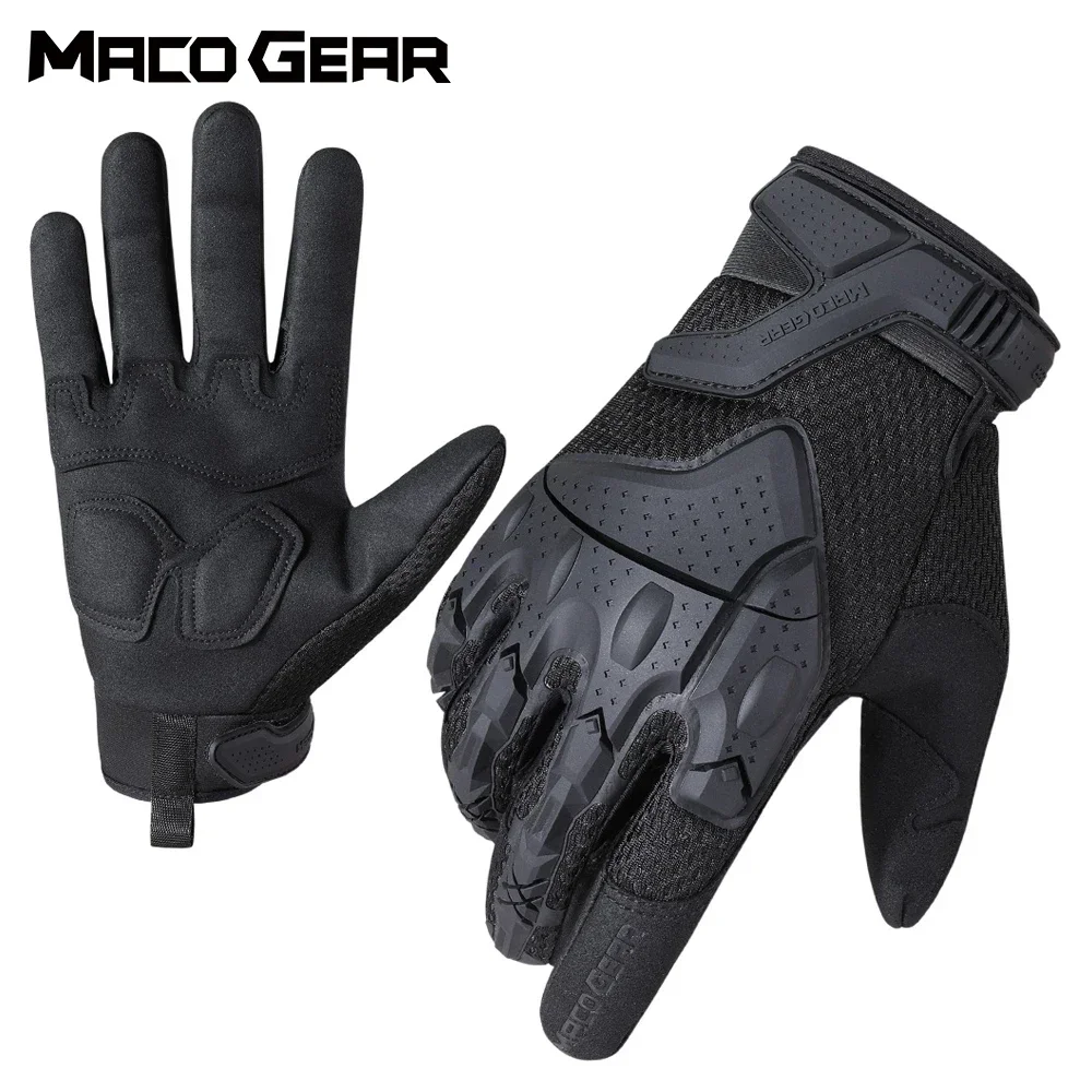Men Tactical Gloves Touch Screen Sports Outdoor Hiking Cycling Hunting Riding Bike Rubber Protective Gear Non-slip Black Men