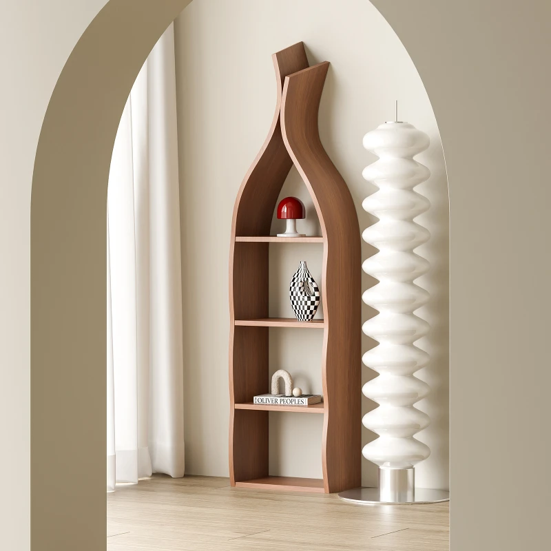 

Irregular wall shelf, solid wood multifunctional, partition display cabinet