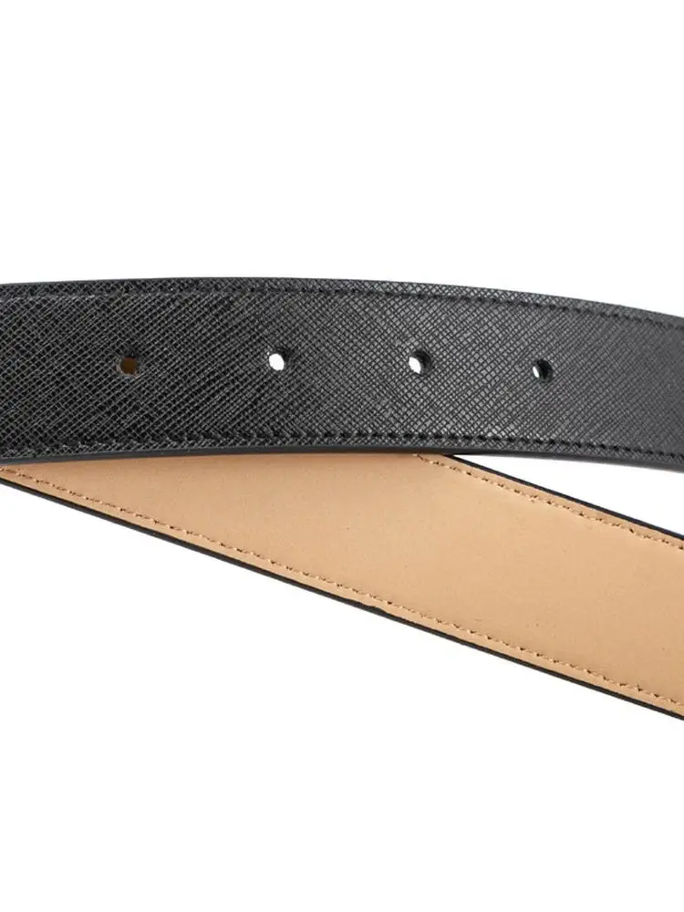 Genuine Leather Belt for Men No Head No Buckle Casual Sporty Business Style Handcrafted Smooth Buckle Leather Waist Belt - 4