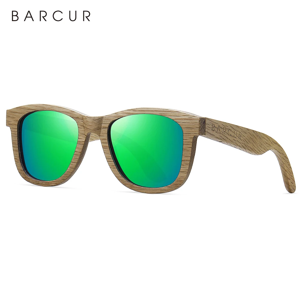BARCUR Natural Wooden Sunglasses for Men Polarized Sunglasses Wood