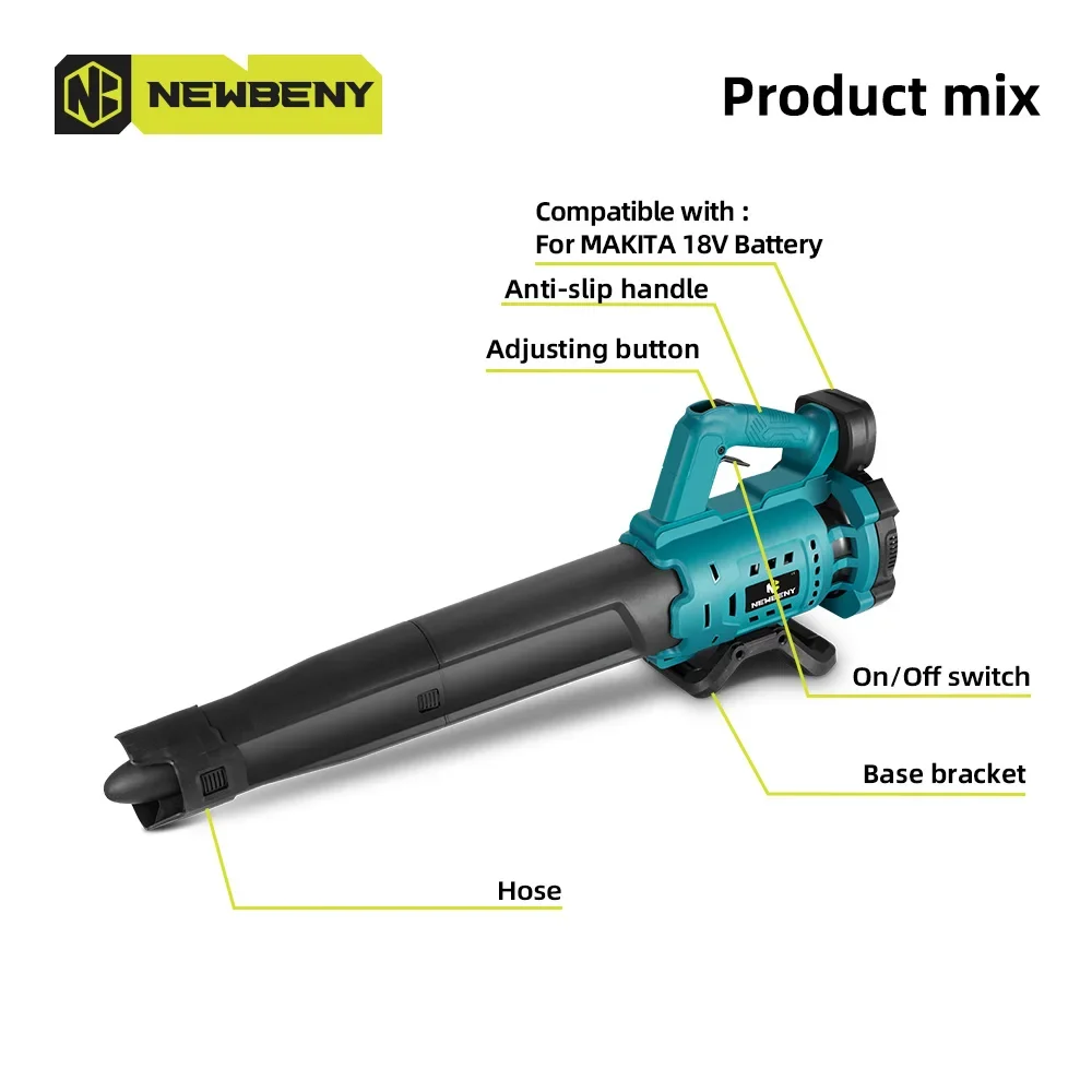 Cordless Electric Air Blower 18V-21V Battery Leaf Snow Dust Cleaning