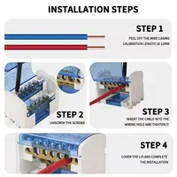 UK207/211/215/407/411/415 DIN Rail Terminal Block, 125A Distribution Box 1/2 In Several Out, Electrical Junction Box 3
