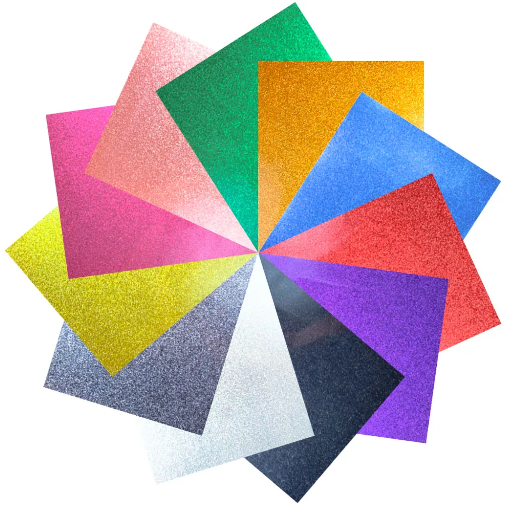 

11 Assorted Colors 12"x10" Bundle HTV Iron on Clothing Heat Press cut Film DIY Making Sign T-shirt Decor Heat Transfer Vinyl