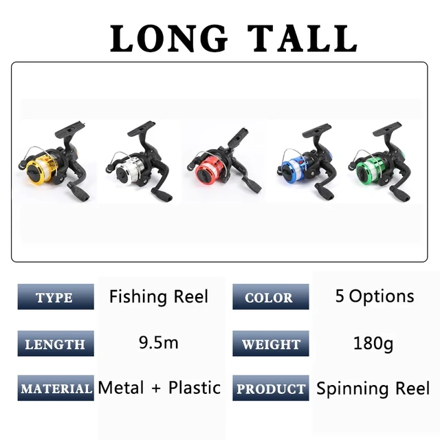 Folding Spinning Fishing Reel with 100m Fishing Line 5.1:1 Gear Ratio Portable Ultralight Fishing Reel, Size: Large, Gold