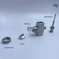 Регулируемая насадка для распыления воздуха 1/4 дюйма, сифонный распылитель для мелкого тумана, распылительная головка для смешивания газа и воды с двумя жидкостями