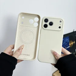 Premium Liquid Silicone Magnetic Case with Camera Protection and Matte Finish - iPhone 15 (Antique White)