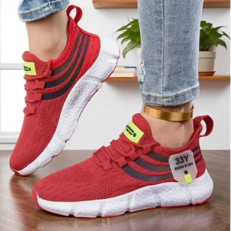Women's Walking Shoes with Comfortable Fashionable Grid Design Versatile Lightweight Breathable Anti Slip Outdoor Training Shoes