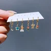 Luxury Design Colorful Crystal Fairy Heart Huggie Hoop Earrings Set Women Party Gift Jewelry 6