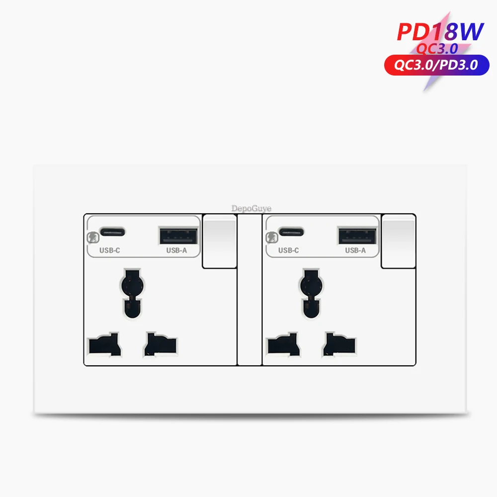 Dual 3Pin-2AC-18W-Wh