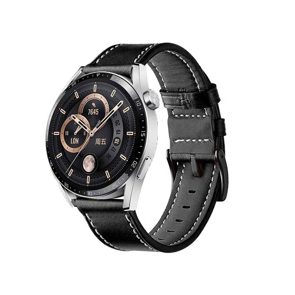 Premium Leather Watchband - 22mm Replacement Strap