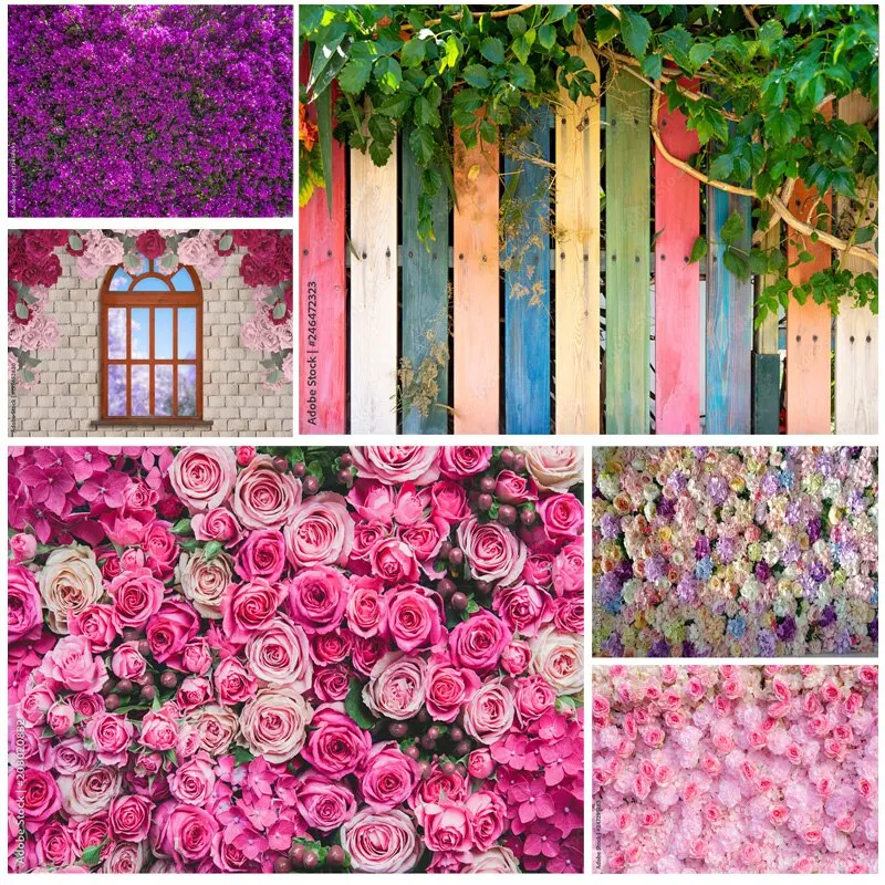 

Vinyl Photography Backdrops Prop Flower Wall Wedding Valentine's Day Theme Photo Studio Background Props 211223 HHQQ-05