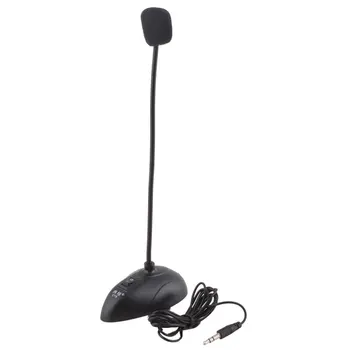 Mini microfono portatile universale da 3.5mm con supporto flessibile microfono cablato a mano libera microfono Audio per PC Desktop Laptop Lound Speaker
