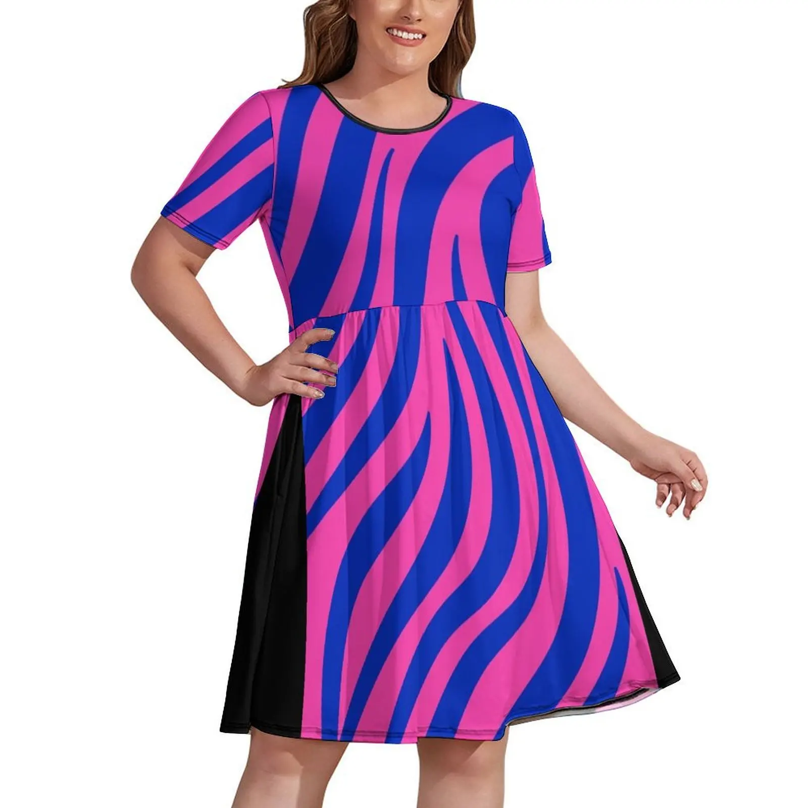 

Pink and Blue Zebra Print Dress Clothing dress for woman