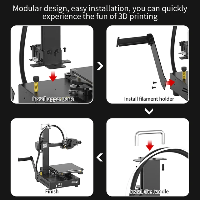 Tronxy 3D Printer CRUX 1 FDM Smart Filament Sensor Self-assemble Proximal Direct Extrusion DIY 3d Printer Kit 180*180*180mm 6