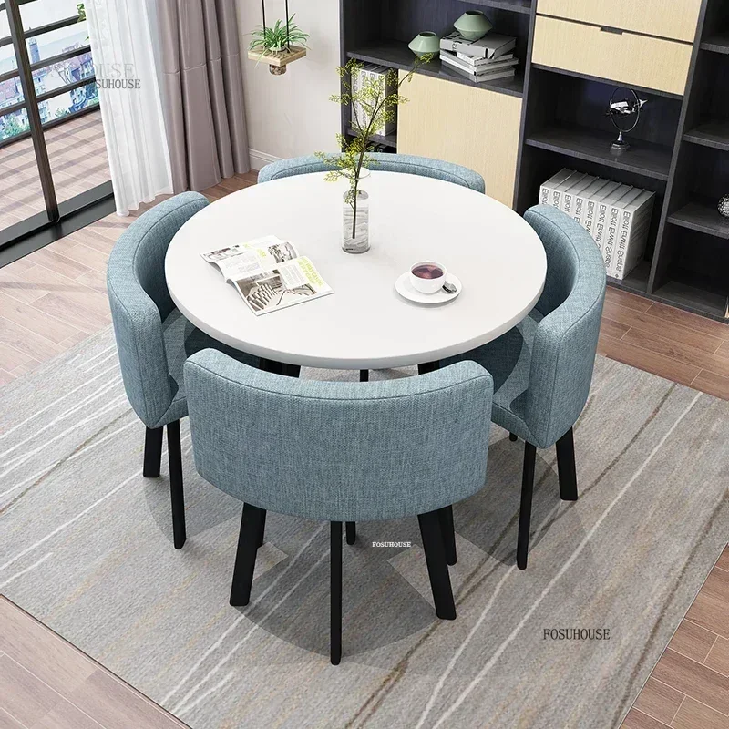 Small Apartment Study Dining Room Sets Reception Negotiation Restaurant Table Chair Coffee Shop Office Leisure Round Desk N