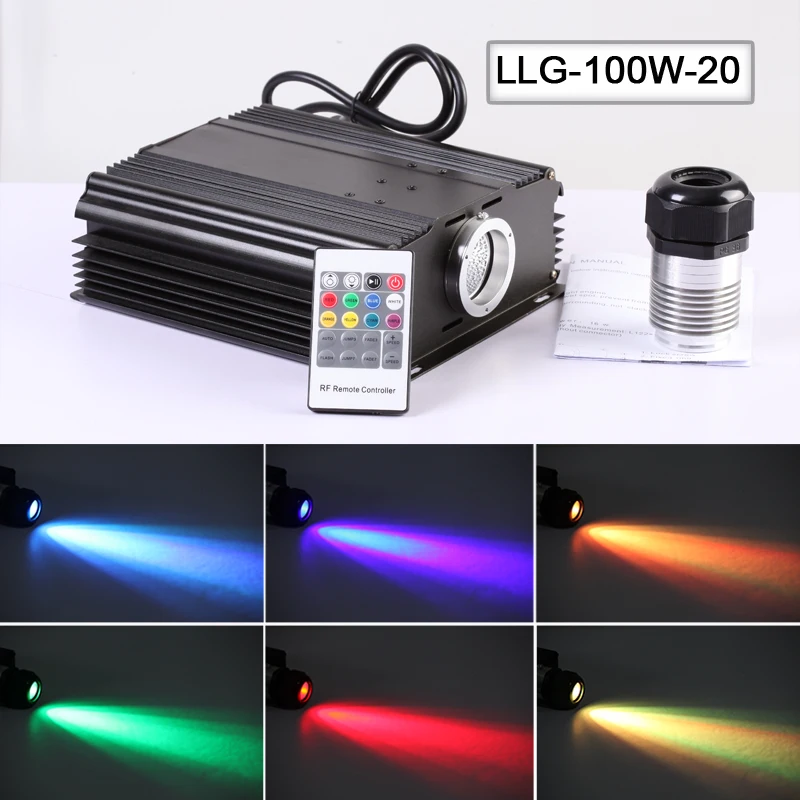 

Twinkle Fiber Optic Light Source 100W 150W Supported DMX512 Control Engine Device with DMX Plug and RF Remote Controller