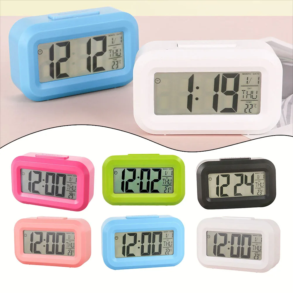 1pcs LED Digital Alarm Clock Electronic Alarm Screen 9x2.5x5.5cm Desktop Table Clock For Office Backlight Snooze Calendar Clocks