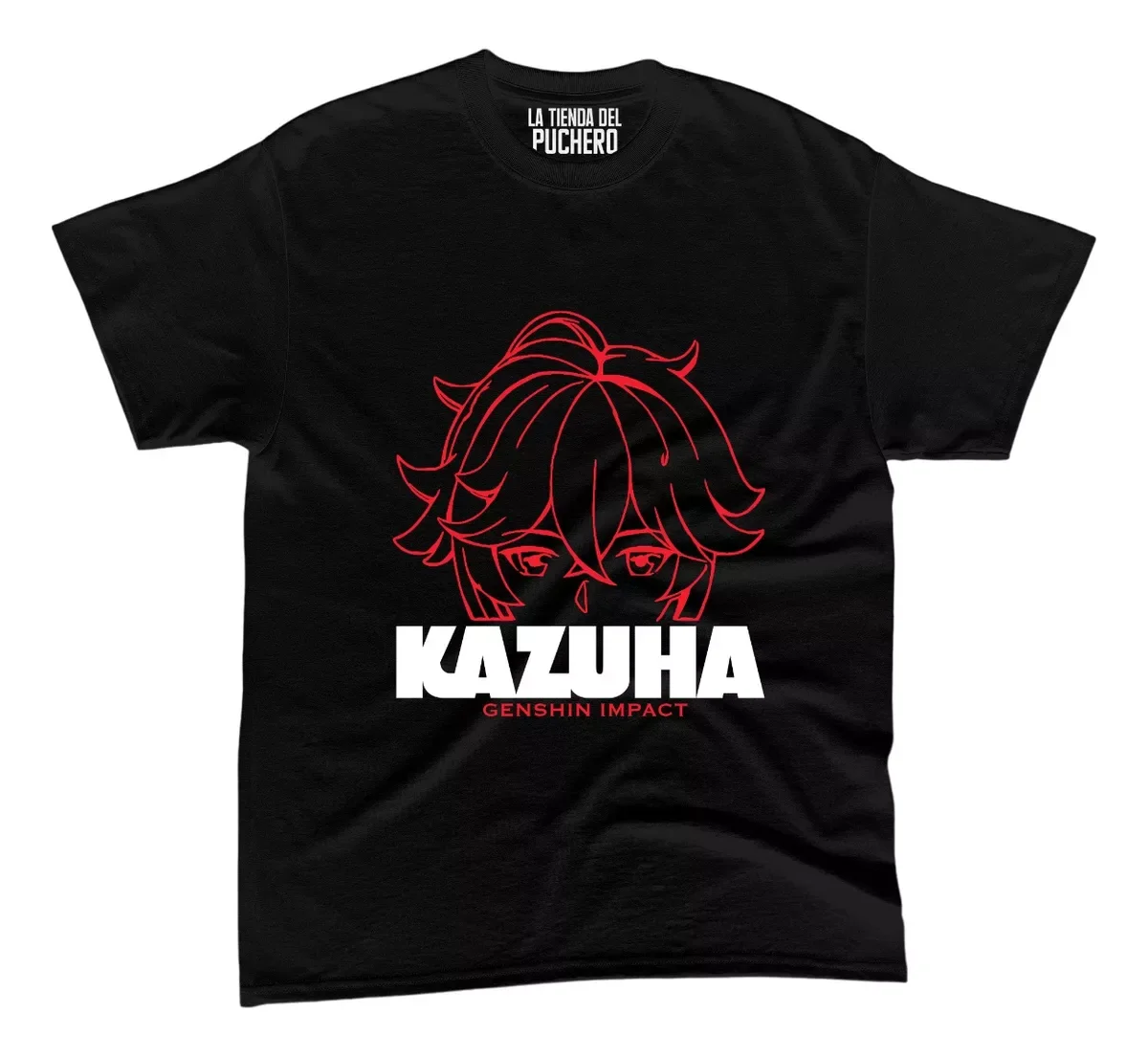 Playera аниме Genshin Impact Kazuha Rostro Lineas Letras B
