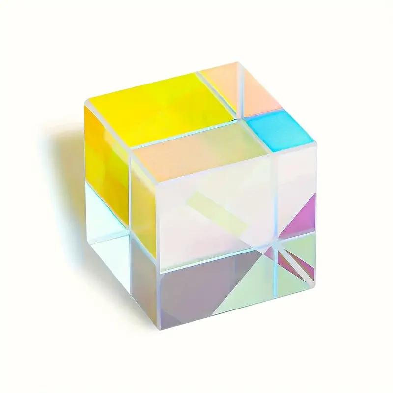 Solar Glass Prism Cube,Optical RGB Dispersion for Physics Teaching Research Decorative Arts Education 1 pc,sun catcher,crystal pendant,sun catchers,window ornament