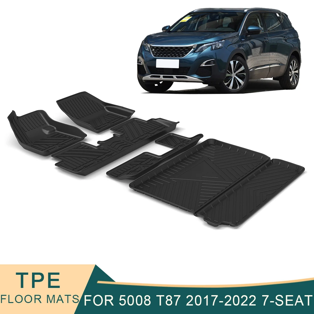 For Peugeot 5008 MK2 20172022 7Seats Car Floor Mats AllWeather TPE