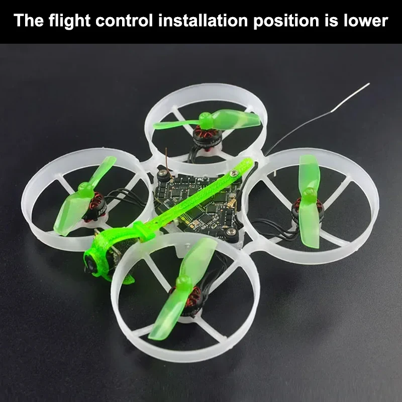 Cadre V4 75mm Happymodel pour Moblite7 Mobula7 1S en noir, avec détails des bras et du support de caméra.
