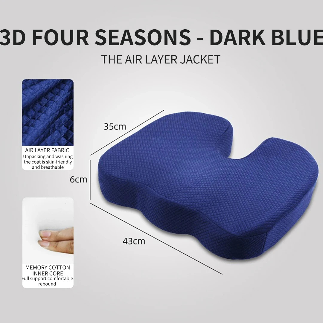 Memory Foam Waist Back Support Pillow Seat Cushion Set Orthopedic Ergonomic Coccyx Relief Hip Lumbar Pad for Office Chair Car 5