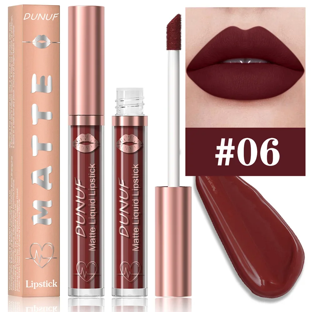 thumbnail image 1 of 18 Color Waterproof Lip Gloss Nude Apricot Matte Liquid Lipstick Transparent Lip Oil Sexy Rose Red Velvet Matte Lipstick Make Up, 1 of 5