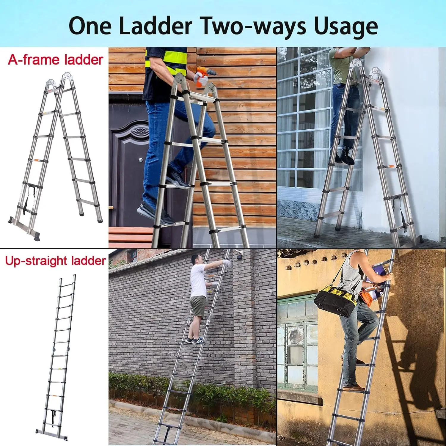 Folded telescopic ladder for compact storage