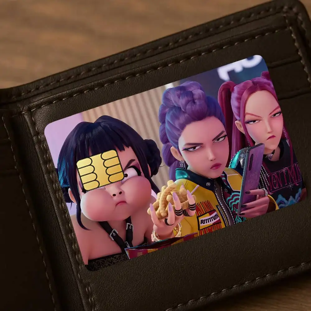 Kpop Demon Hunter HUNTR/X & Derpy Credit Card Stickers – Waterproof PP Anime Card Skin (4PCS)