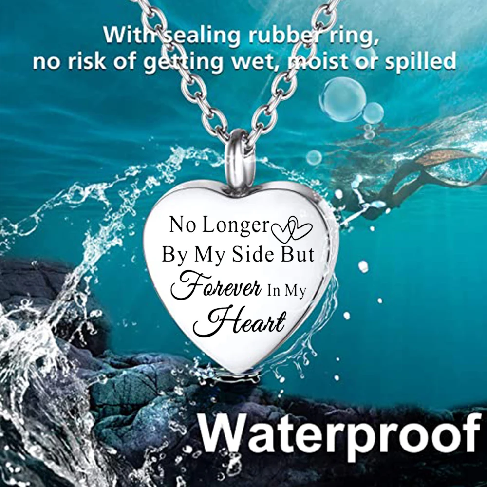 Heart Urn Necklace for Ashes for Women Stainless Steel Memorial Loved One Ashes Keepsake Urn Locket Small Cremation Jewelry ﻿