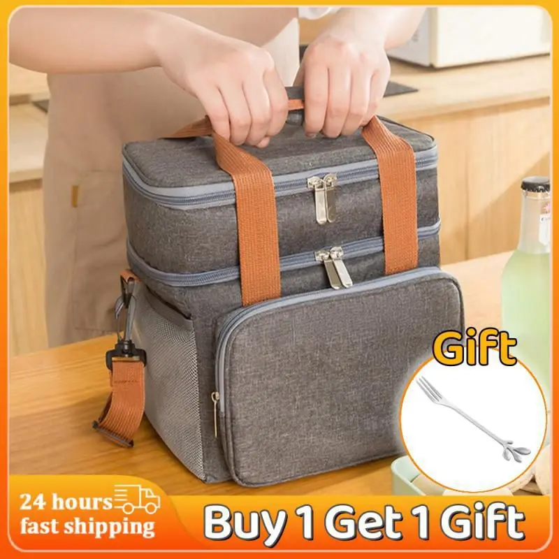 

Портативная Термосумка для пикника, износостойкая Водонепроницаемая офисная сумка для еды, охлаждающий контейнер на ремне через плечо