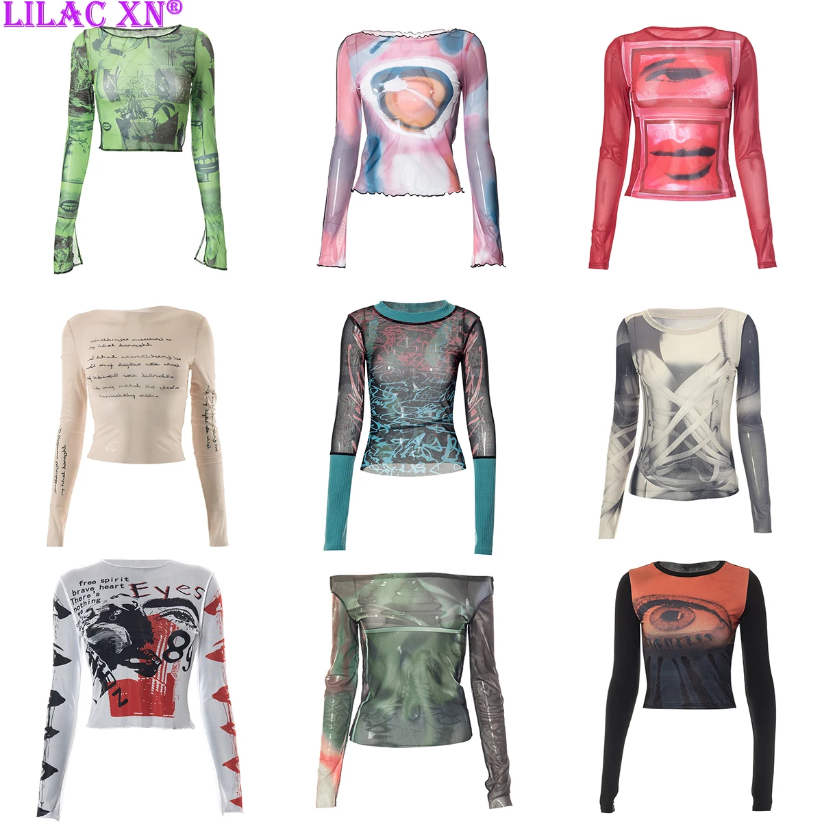 Camiseta Corta De Malla Transparente Para Mujer, Lencería De Manga Larga, Chaleco Transparente (negro, XL), Negro
