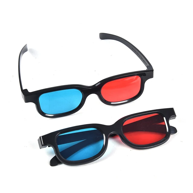 Lunettes 3D portables de haute qualité, monture noire, rouge et bleue,  universelles pour film anaglyphe tridimensionnel, DVD TV, 1 pièce -  AliExpress