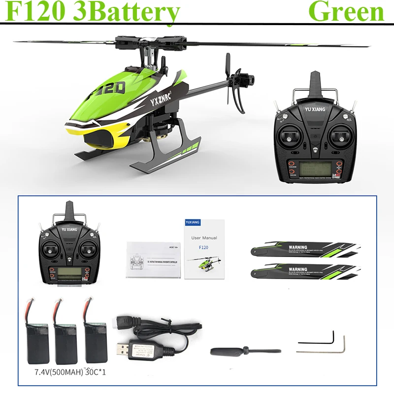 Park10toys F120 2.4g Rc Helicopter 6ch 6-axis Gyro 3d6g Dual
