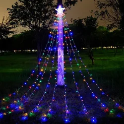 Solar - Powered LED Star String Lights for Outdoor Christmas Decoration (Multicolored)