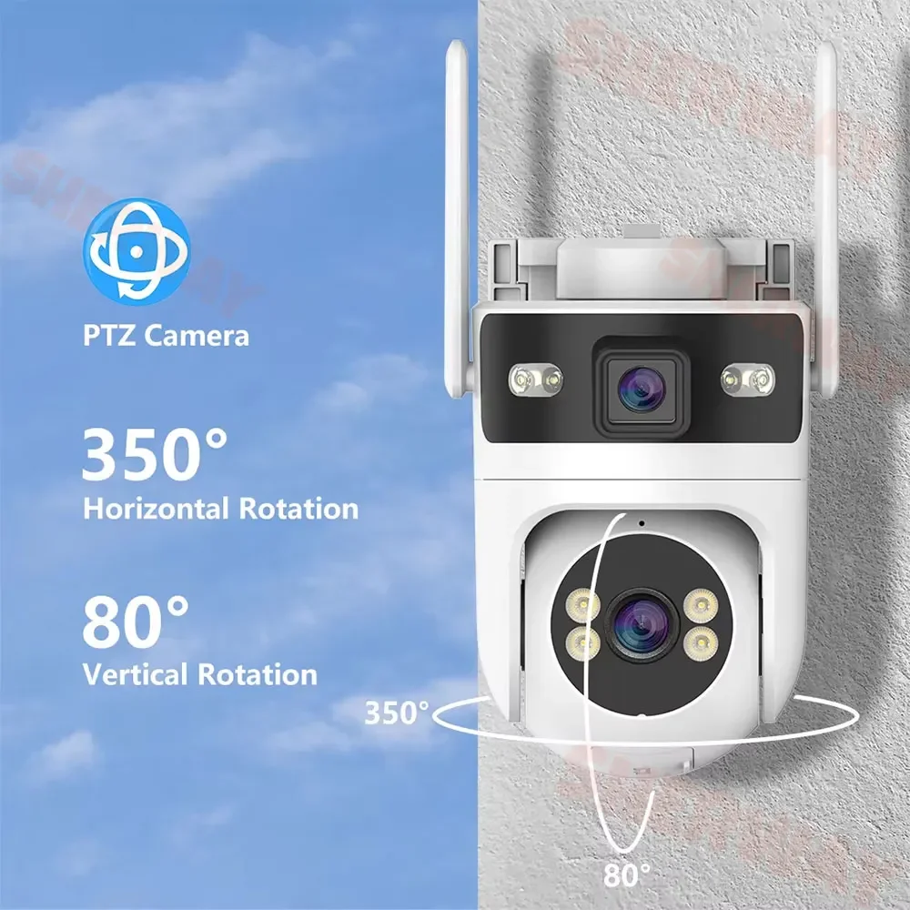 ANSVICAM Tuya 4K 8MP Dual-Lens PTZ Outdoor WiFi Camera Dual-Screen AI Motion Tracking Security Surveillance Color Night Vision 3