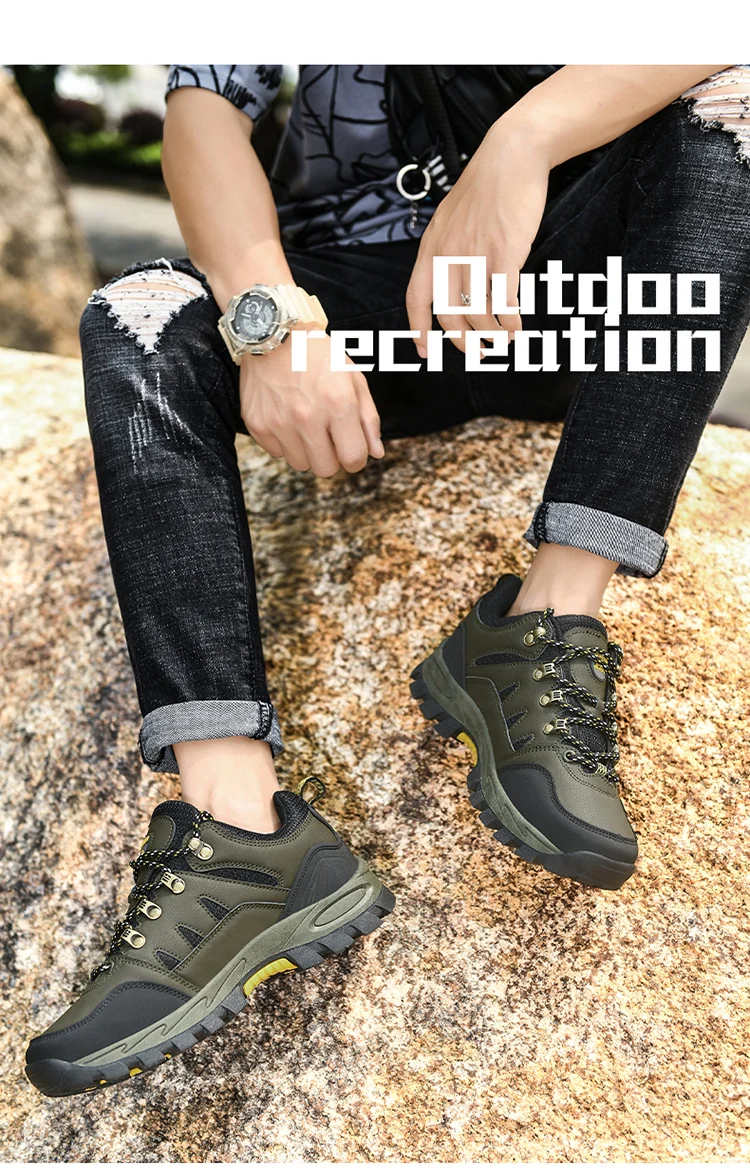 Кожаные мужские походные кроссовки для активного отдыха, спортивные ...