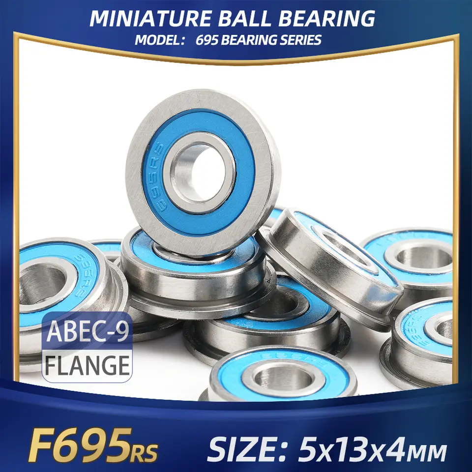 FUSHI 695zz 695 2rs Bearing 5x13x4 mm 10Pcs Stainless steel S695zz Flange F695 2rs Bearing For VORON 3D Printer,RC Car image 18