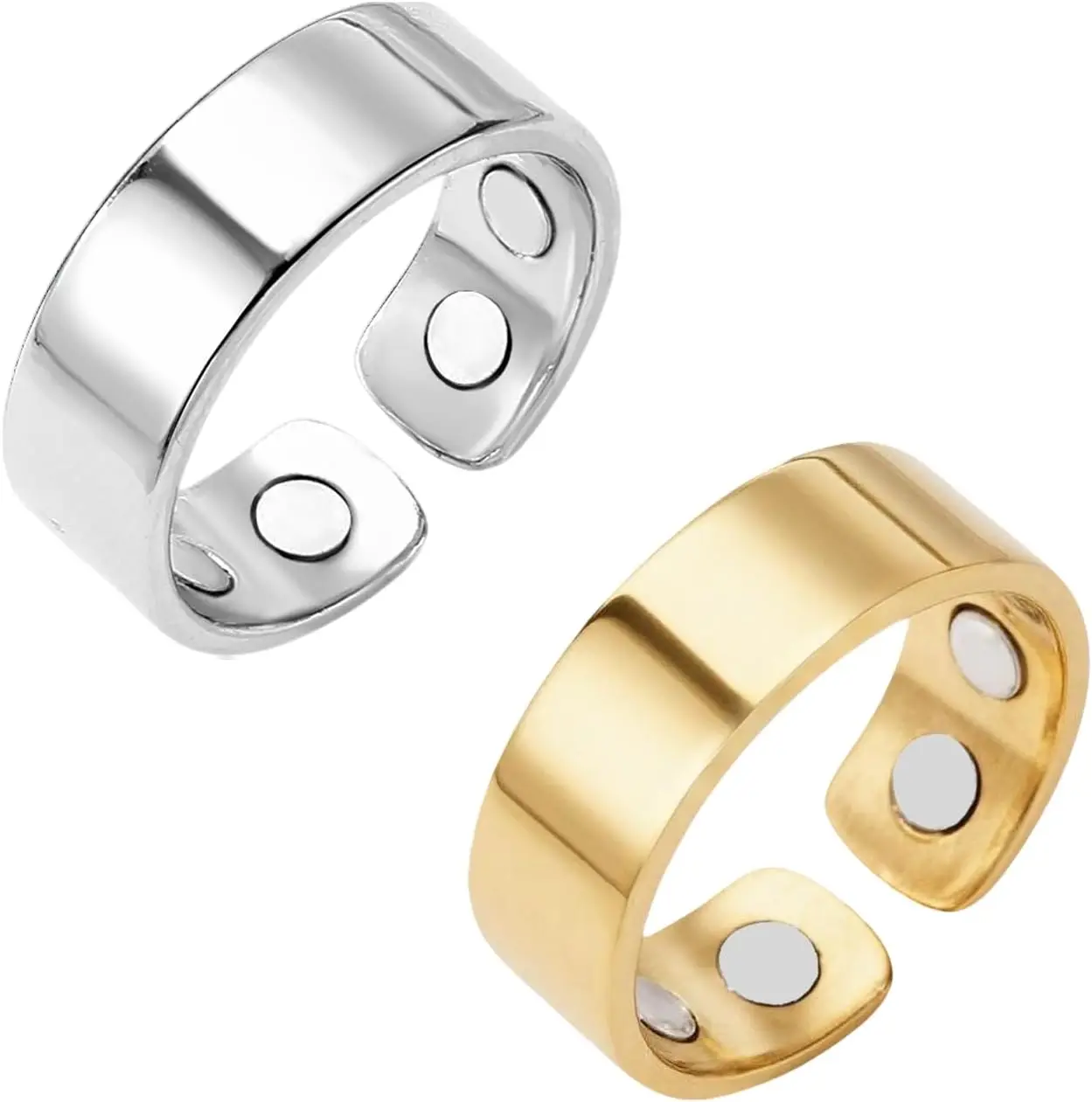 Calmi Titanium Ion Magtherapy Ring for Lymphatic Drainage and Migraine Relief