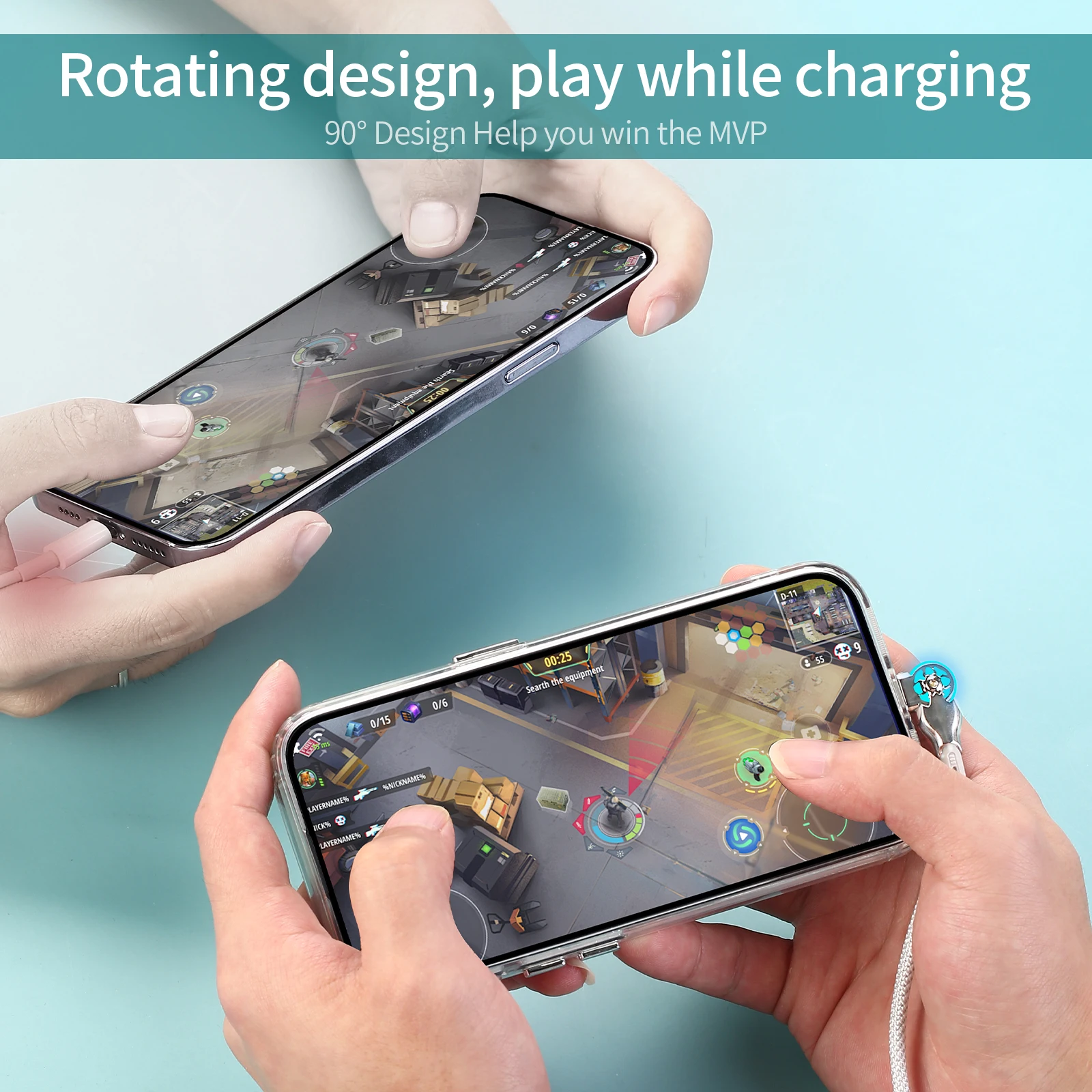 3pcs USB-A-Type-C/Type-C-Type-C 65W fast charging cable dual elbows, luminous design, rotatable 180°, 39.37-inch nylon braided cable durable. Suitable for Android, vivo, Xiaomi Redmi OPPO, Samsung series, general car i