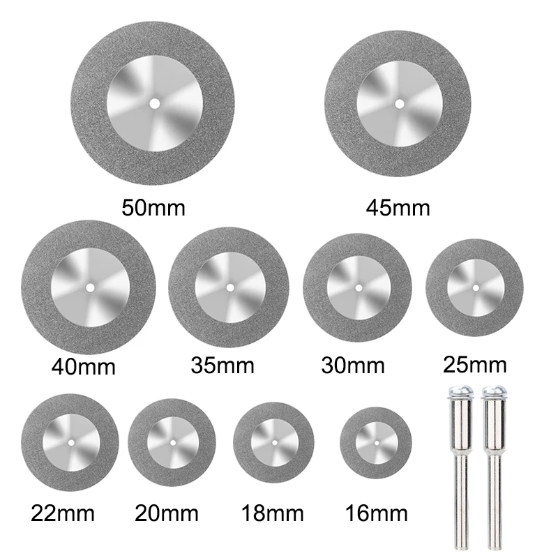 HAMPTON 10pcs 16-60mm 다이아몬드는 톱날 미니 다이아몬드 그라인딩 휠 원형 톱날 Dremel 로타리 도구 미니 커팅 디스크