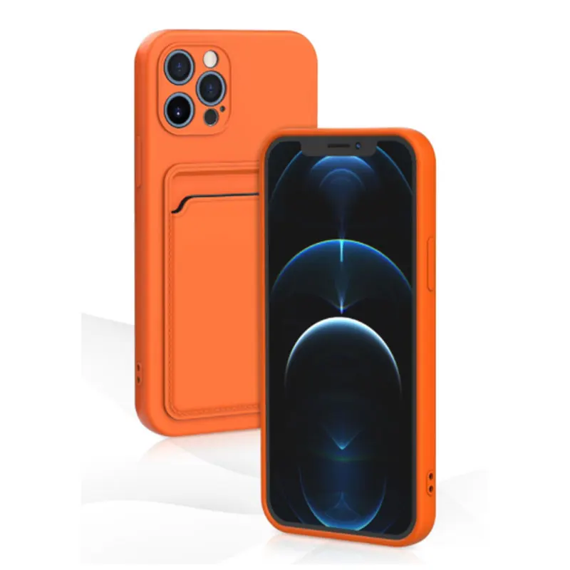 TPU Soft Card Pack Integrated Phone Case For Iphone 12 13 14 15 16 Plus 17 Pro Max Frosted Back Panel Skin Feeling Phone Cover 2