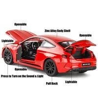 1/32 Mercedes-Benz C63 S AMG Toy Car Model RMZ CiTY Diecast Notchback Miniature Sound & Light Collection Gift For Children Boys 2