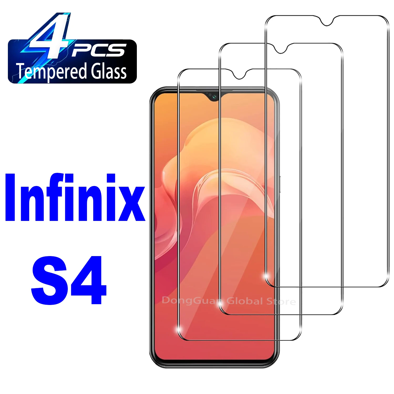 

2/4Pcs Tempered Glass For Infinix S4 Screen Protector Glass Film